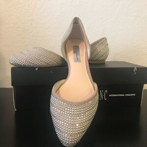 SOLD Inc International Silver rhinestone slip-on
